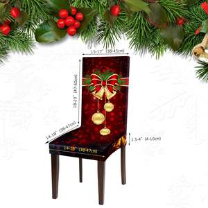 Modern <b>Red</b> Stretchable <b>Chair</b> Covers Set of 4 Washable Removable Christmas Decorations for Home Hotel <b>Dining</b> & Events - Product Image 3