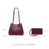 Sac à bandoulière en PU pour femme, style décontracté, forme cabas, motif géométrique, fermeture magnétique et chaîne décorative