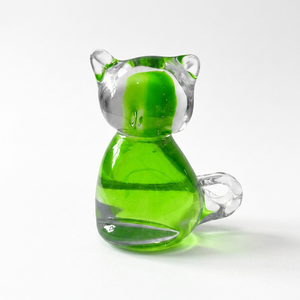 Figurine d'oiseau en verre de Murano vert artisanal, Art déco moderne, vase de table multifonctionnel, forme irrégulière, décoration de salon - Product Image 1