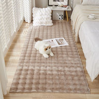 Benutzer definiertes Logo Modernes quadratisches Muster Kaninchen Faux Bubble Fur Stoff Teppich Hoch Weich Flauschig Rosa Marmor Teppich Kinder Maschine Hoch gemacht