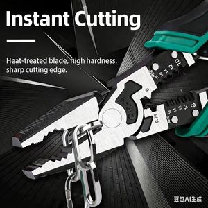 Multi-Function Industrial <strong>Long</strong> <strong>Nose</strong> Diagonal Cutting Pliers Chrome Vanadium Steel Soft Grip Plastic Red Black DIY Factory - Product Image 3
