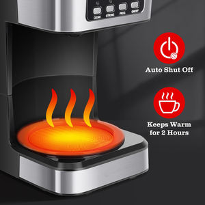 เครื่องชงกาแฟเอสเพรสโซ่แบบกึ่งอัตโนมัติ ความจุ 1.5 ลิตร ทำจากสแตนเลส ใช้ไฟฟ้า/USB พร้อมตัวตั้งเวลาและปรับระดับความเข้มข้นได้ ขายส่ง - Product Image 2