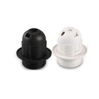 Support de lampe décoratif vintage Tonghua E27 à vis complète, deux anneaux, blanc/noir, en plastique rétro, pour ampoule LED Edison, douille de suspension
