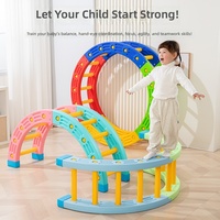 Équipement d'entraînement à l'intégration sensorielle pour enfants, poutre d'équilibre en plastique en forme de quart de cercle, structure d'escalade, 3-6 ans, utilisation en maternelle, pour enfants