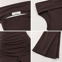 Anjie – Combinaison évasée à épaules dénudées pour femme, personnalisable OEM/ODM, marque privée, vente en gros, fabricant, soirée