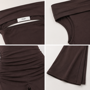 Anjie – Combinaison évasée à épaules dénudées pour femme, personnalisable OEM/ODM, marque privée, vente en gros, fabricant, soirée - Product Image 2