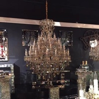 Lampes suspendues en verre k9 cristal maria theresa lustre or banquet salle lumière asfour lustres en cristal mariage