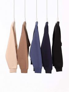 H5487 Nouveautés Automne Hiver Vente en Gros Personnalisée Sweat-shirts en Polaire Renard Argenté 400 Grammes Col Rond - Product Image 4