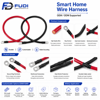 Kabel Baterai Tembaga Murni 4AWG Khusus dengan Ring Lug untuk Panel Surya 600V, Perakitan Kabel Jumper Berisolasi PVC Merah/Hitam