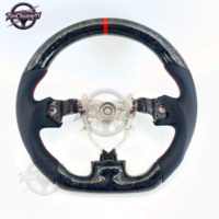 Volante de Coche de Fibra de Carbono 100% Real con Cuero Perforado para Subaru WRX/STI 2008 2009 2010 2011 2012 2013 2014