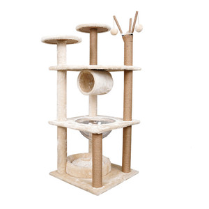 Linda Casa Ecológica para Gatos com Estrutura de Escalada em Madeira e Linho Composto para Árvores de Gato de Parede Arranhador Uso Interno e Externo - Product Image 2