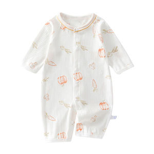 Mameluco de Bebé de Algodón Puro Acanalado de Manga Larga, Body de Verano Unisex, Ropa para Aire Acondicionado, Pijama - Product Image 5