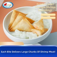 Al por mayor Dumplings de camarones triangulares congelados, fritos crujientes, Dim Sum de marisco, aperitivo congelado de fritura rápida para suministro a restaurantes