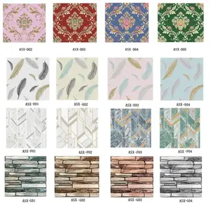 Décoration <span class=keywords><strong>de</strong></span> chambre moderne vinyle imperméable PVC papier peint autocollant 3D auto-adhésif papier peint - Product Image 6