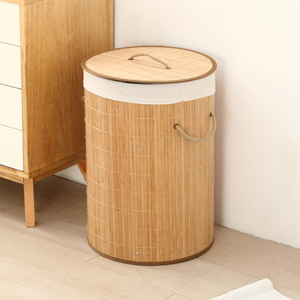 Panier de rangement pour vêtements tissés en bambou seau de rangement pour jouets vêtements boîte d'organisation pliable en <span class=keywords><strong>tissu</strong></span> - Product Image 1
