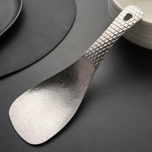 Cuillère à riz en titane pur, manche martelé en argent cristal de glace, résistante à la chaleur, pour servir, ustensile de cuisine et de voyage - Product Image 5