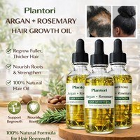Huiles végétales naturelles de marque privée pour femmes noires africaines et sérum de repousse à la biotine pour l'huile de croissance capillaire au romarin et au chebe