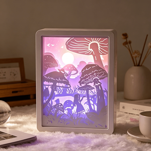 Lámpara LED Decorativa de Regalo, Caja de Luz 3D con Diseño de Papel Tallado, Caja de Luz con Diseño Chino, Caja de Sombra Iluminada con Paisaje Natural, Patrón Creativo - Product Image 5