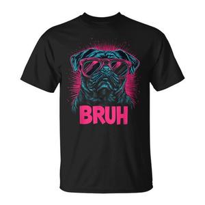 T-shirt à manches courtes et col ras du cou pour adulte, unisexe, avec imprimé graphique chien pug, vêtements décontractés - Product Image 1