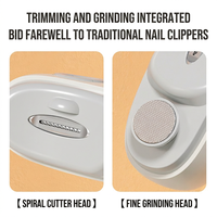 Coupe-ongles électrique rechargeable par USB |   Lampe LED silencieuse à 3 vitesses avec rangement intégré pour bébés, adultes et manucures