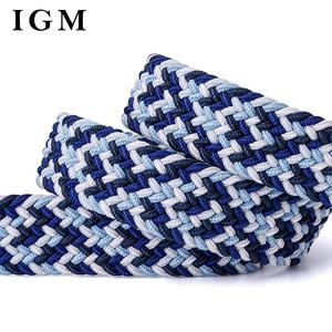 Cuerda tejida Elástico Estiramiento Deportes Tela Cinturón Azul Diseño trenzado a granel Cinturón de <span class=keywords><strong>golf</strong></span> - Product Image 3