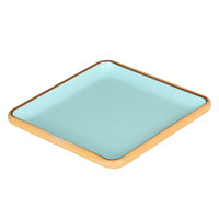 Ensemble d'assiettes à dîner en mélamine verte incassable avec couche extérieure jaune Vaisselle deux tons en vrac pour les services de restauration