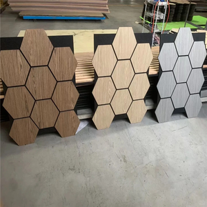 Paneles Acústicos Hexagonales de Forma Especial, Paneles de Madera Veneer Aku, Revestimiento de Pared Insonorizante para Decoración del Hogar - Product Image 4