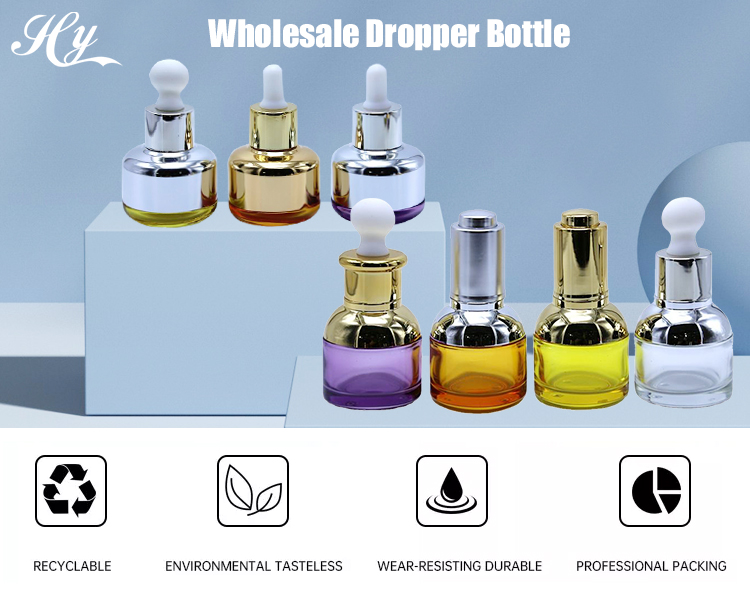 Silk Screen Cosmetic Dropper Bottle 10ml Glass Perfume Bottle With Dropper