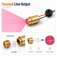 ZhonNa Laser LD Holder Brass Diode Mount 9mm Focusing Lens Housing Cross Line Optical Instrument Accessory for Precision Tooling