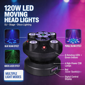 Lumière de scène laser à tête mobile UFO 6 yeux 360° °   Lumière DJ à rotation DMX512 activée par le son pour bar, fête, maison, mariage, discothèque - Product Image 2