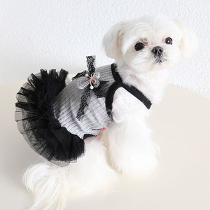 Nouvelle robe jupe bouffante noire avec nœud pour chien, collection printemps-été - Product Image 1