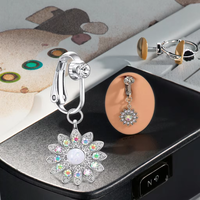 Faux bijoux de corps Xinfocus : Nouvelle tendance, faux piercing de nombril en forme de fleur, bijoux de corps sans perçage