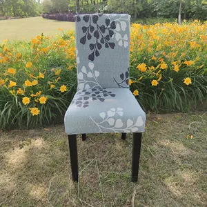 Özel spandex çiçek baskılı yemek sandalyesi kapakları