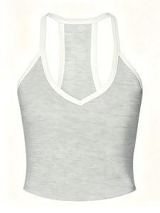 SWEET BABE Camiseta sin mangas con cuello en V de color liso para mujer, estilo deportivo, longitud regular - Product Image 5