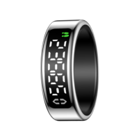 Bague intelligente en acier inoxydable étanche IP68 avec suivi du sommeil et de la fréquence cardiaque par IA, contrôle via application Android