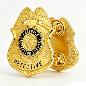 Insignia de Protección de Detective Personalizada con Impresión UV 2D para Insignia Metálica de Doble Embrague para Coleccionistas y Cosplay, Graduación, Halloween - Product Image 6