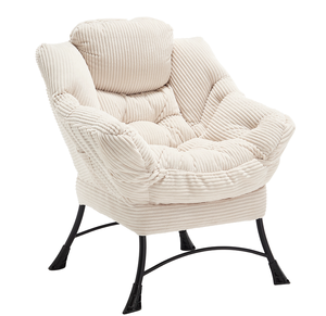 Lazy Chair Ottoman Modern Lounge Accent Chair Armrests Side Pocket Leisure Upholstered Reading Chair for Home Office Living Room - Product Image 2