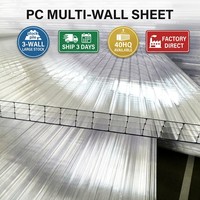Plaque alvéolaire en polycarbonate multi-parois 50 microns UV 10mm 16mm pour carport, toit et lucarne, chargement en conteneur en vrac