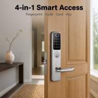 Cerradura Inteligente con Huella Dactilar, Cerradura Electrónica para Puerta de Acero Inoxidable, Teclado RFID, Cerrojo con Certificación ANSI