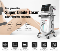 Machine de beauté professionnelle à diode laser 3000W grande puissance 4 longueurs d'onde pour épilation permanente