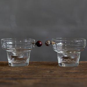 Heat-Resistant Glass <b>Tea</b> Strainer With Brass Handle For Kung Fu <b>Tea</b> <b>Set</b> Dehua Made - Product Image 2