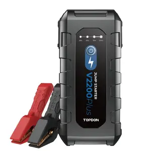 TOPDON V2200Plus 2200A 12V d'urgence Portable voiture batterie Booster Pack Power Bank 2-en-1 testeur de batterie et démarreur