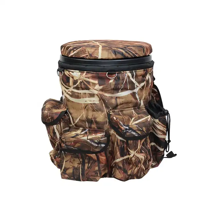 Fishing hunting camouflage swivel seat silent