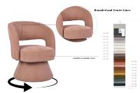 Fauteuil pivotant 360° CARLFORD, chaise d'appoint en tissu doux, décoration de table, fauteuil de loisirs pour la maison ou l'hôtel, pour salon ou chambre à coucher