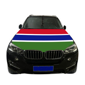 La bandera de la cubierta del capó del coche Nacional De <span class=keywords><strong>Gambia</strong></span>, bandera de la cubierta del motor del coche, venta directa de fábrica de tela elástica personalizada al por mayor - Product Image 4
