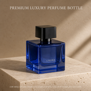 Botella de Perfume Cuadrada de 50 ml de Alta Gama al por Mayor |   Tapa Cuadrada Negra Translúcida y Brillante para Recipientes |   Estuche de Suministro al por Mayor con Logotipo Personalizado - Product Image 1