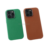 Housse de téléphone en cuir de galets recyclés avec magnétique pour iphone 13 14 15 pro