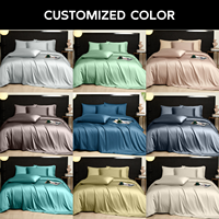 Parure de Draps Housse et Housse de Couette en Bambou 100% Biologique Certifié OEKO-TEX, Taille King Size, 300 Fils, Style Simple pour Usage Domestique