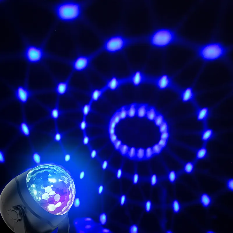 Pil kumandalı ışık Mini RGB LED parti dekorasyon dönen Discoball mavi deniz aydınlatma
