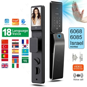 Impermeable Israel mortaja cara <span class=keywords><strong>huella</strong></span> dactilar puerta Tuya App Wifi Cámara tarjeta <span class=keywords><strong>Digital</strong></span> puerta Video intercomunicador cerradura inteligente PUERTAS PLACAS - Product Image 1